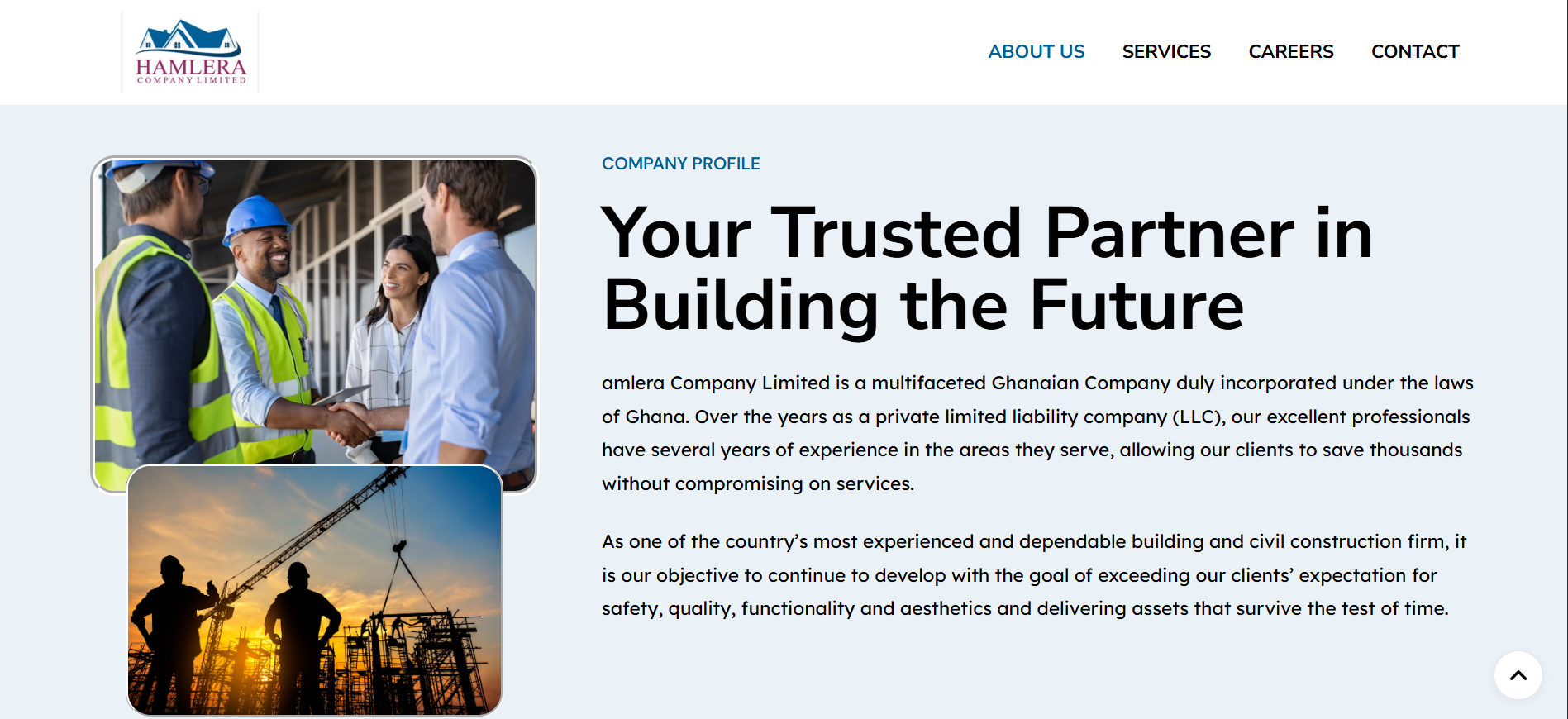 Hamlera Construction Website